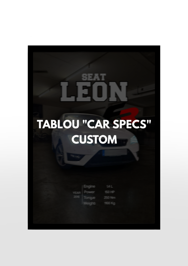 TABLOU PERSONALIZAT „CAR SPECS”