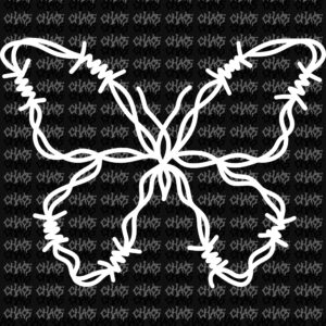 STICKER „BARBWIRED BUTTERFLY”